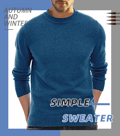 男装毛衣 crew neck solid color sweater