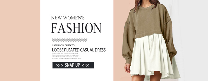 Loose pleated casual dress
