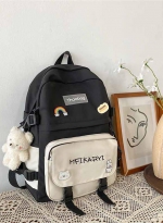 New schoolbag Women's Korean backpack 黑色 