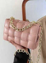 PU women's bag Korean fashion shoulder bag 粉色 