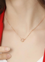 Rose colored gold collarbone necklace 玫瑰金 