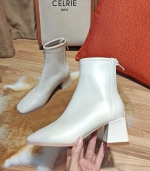 Korean version of children with high heels and short boots 米白（单里） 