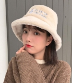 Korean imitation rabbit hair fisherman hat 米色 