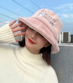 Korean imitation rabbit hair fisherman hat 粉色 