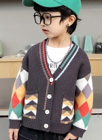New Korean children's sweater thin coat 咖啡色 