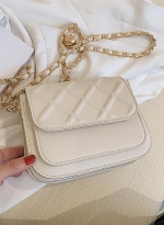 High-grade rhombus small bag shoulder bag 米白色 