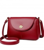 PU soft leather shoulder bag red 