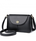 PU soft leather shoulder bag Black 