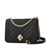 diamond chain shoulder bag Black 