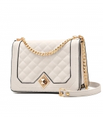 diamond chain shoulder bag White 