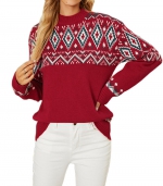 Christmas printed sweater Red 