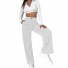 Solid color corduroy pants White