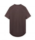 Solid color casual T-shirt Dark brown 