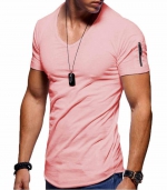 Solid color plus casual Tshirt Light pink 