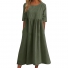 cotton and linen dress    Army green