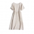 Loose thin cotton linen dress White