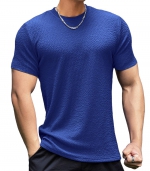 Casual crew neck T-shirt Royal blue 