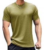 Casual crew neck T-shirt Green 