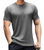 Casual crew neck T-shirt Gray 