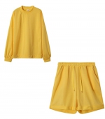 Shorts two-piece casual suit Yellow 
