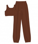 Tank top and ankle pantsuit Brown 