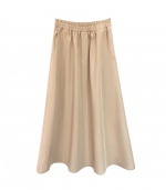 Drawstring blouse suit Apricot bottom 