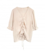 Drawstring blouse suit Apricot tpp 