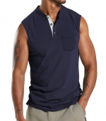 Button-up sleeveless vesthttps Navy blue 
