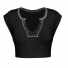 Knit thread base T-shirt    Black