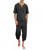 Trousers cotton linen suit Black 