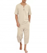Trousers cotton linen suit Khaki 