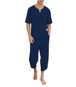 Trousers cotton linen suit Navy blue 