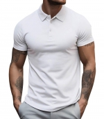 Casual POLO shirt with lapels White 