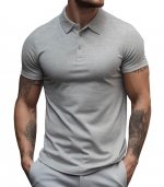 Casual POLO shirt with lapels Light gray 