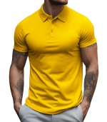 Casual POLO shirt with lapels Yellow 