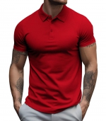 Casual POLO shirt with lapels Red 