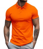 Casual POLO shirt with lapels Orange 