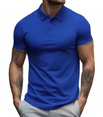 Casual POLO shirt with lapels Royal blue 