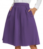 Solid color slimming skirt Purple 
