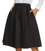 Solid color slimming skirt Black 