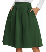 Solid color slimming skirt Green 
