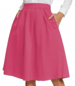 Solid color slimming skirt Rose red  
