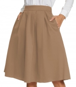 Solid color slimming skirt Khaki 