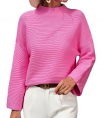 Skin friendly sweater    Rose red 