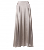 Satin satin length skirt Khaki 