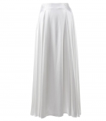 Satin satin length skirt White 