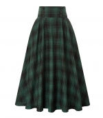 Plaid elastic waist skirt Green 
