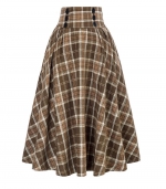 Plaid elastic waist skirt Yellow 