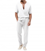 Solid color casual suit White 