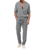 Solid color casual suit Iron ash 